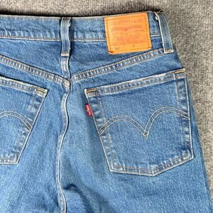 Levi's 501 Original Jeans Womens 24 Blue Distressed Raw Hem Straight Leg